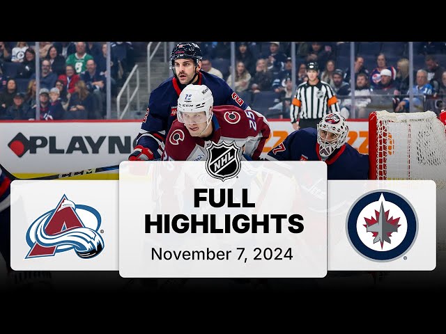 NHL Highlights | Avalanche vs. Jets - November 7, 2024