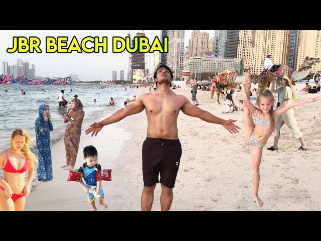 Dubai Marina Beach | jbr beach Walking Tour | Full Vlogs