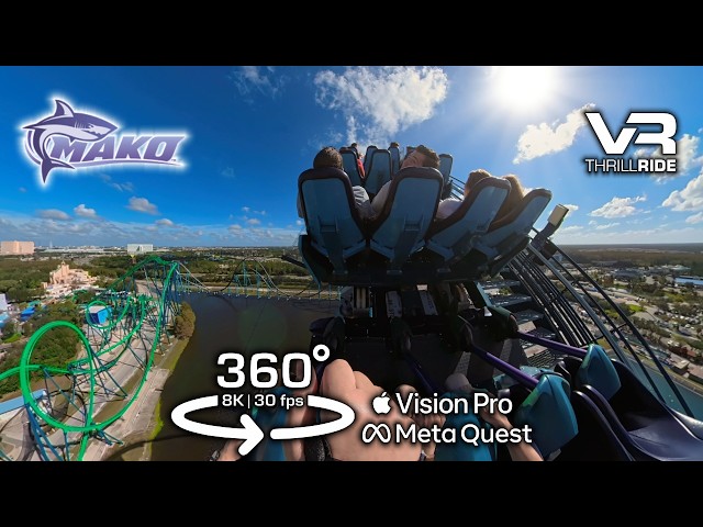 Mako 8K 360°: The Wildest VR Roller Coaster Ride immersive onride POV SeaWorld Orlando