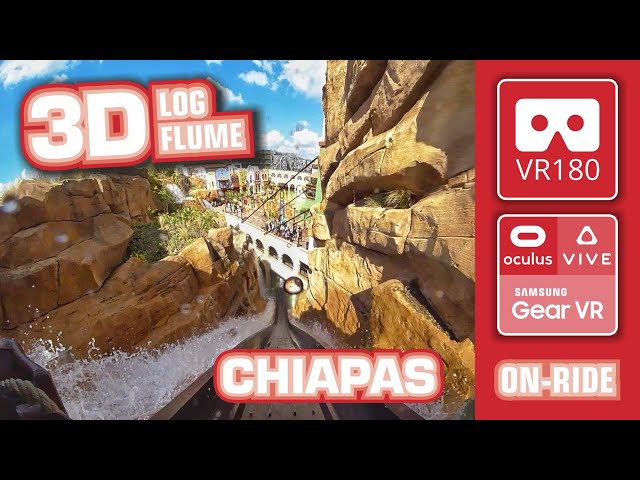 Chiapas DIE Wasserbahn VR 180 3D | VR onride POV Phantasialand Log Flume Oculus VR360