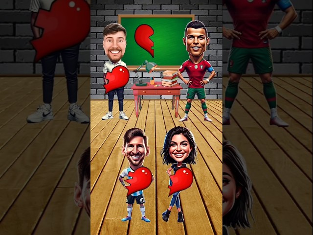 Who Has a Crush on Ronaldo? MrBeast vs Messi vs Ronaldo  #mrbeast #messi #ronaldo #trending