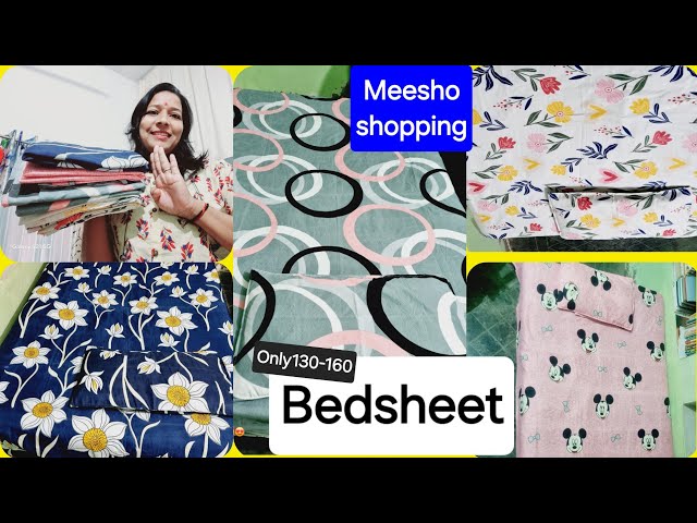 MEESHO BEDSHEET WITH PILLOW COVER | meesho Bedsheet haul | cottan Bedsheet 140-180₹