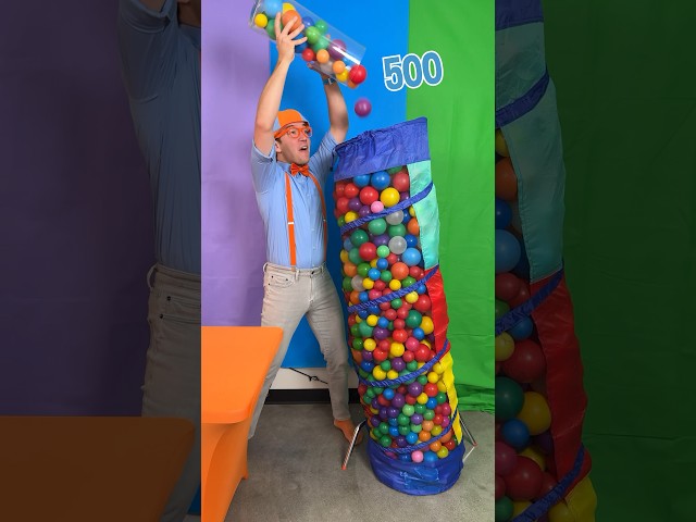 Blippi's ULTIMATE Ball Pit COUNTDOWN🔴🔵🟣! How many are there?! #shorts