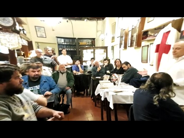 Argentine Mason cafe bar. Meeting and book presentation: Templars, Alchemists and Masons 3D VR 180