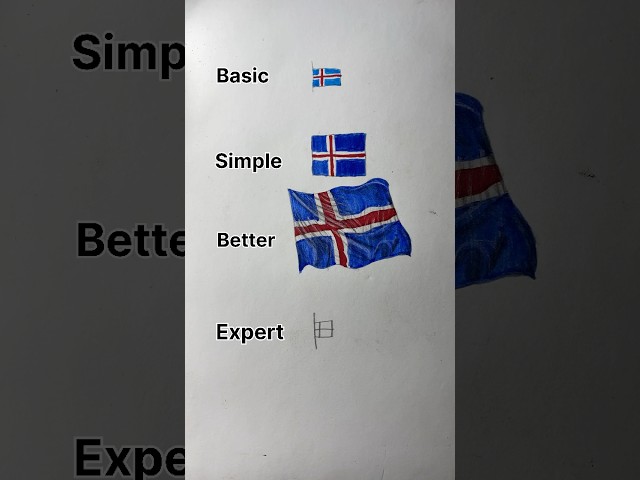 Draw Iceland ! Flag #art #satisfying #drawing #easydraw #easydrawing #dessin #tutorial #howtodraw