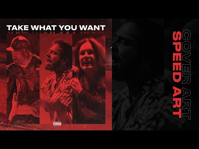 Post Malone - Take What You Want  ft. Ozzy Osbourne, Travis Scott || Cover Art Design ||  Speed Art