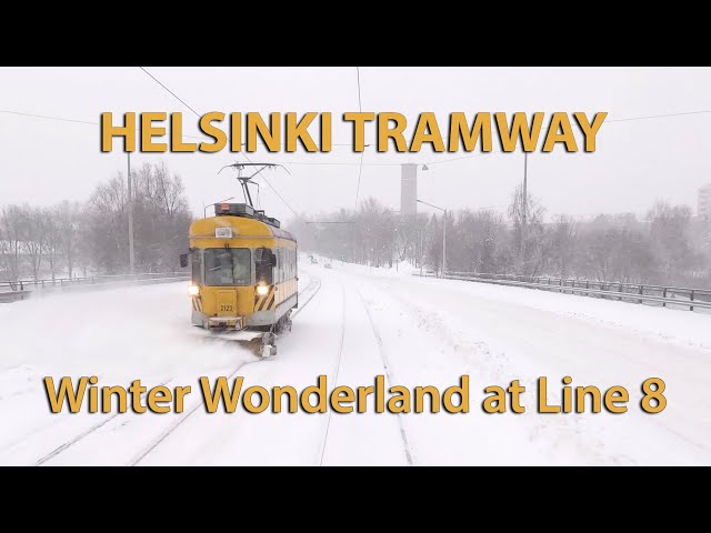 Helsinki Tramway: Winter Wonderland at Line 8 (Eng.sub)