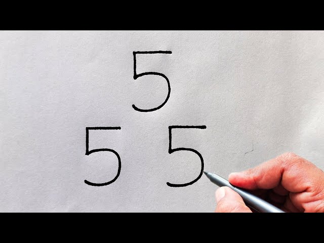 How to draw Elephant from number 555 | Easy Elephant drawing for beginners | हाथी चित्र