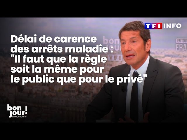 Carence des arrêts maladie : David Lisnard veut "la même pour le public et pour le privé"｜TF1 INFO