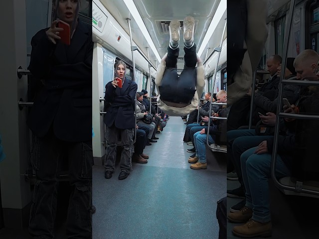 Backflip Prank On The Metro😂🫣 #kiryakolesnikov #funny #prank #comedy #stunt #parkour #backflip