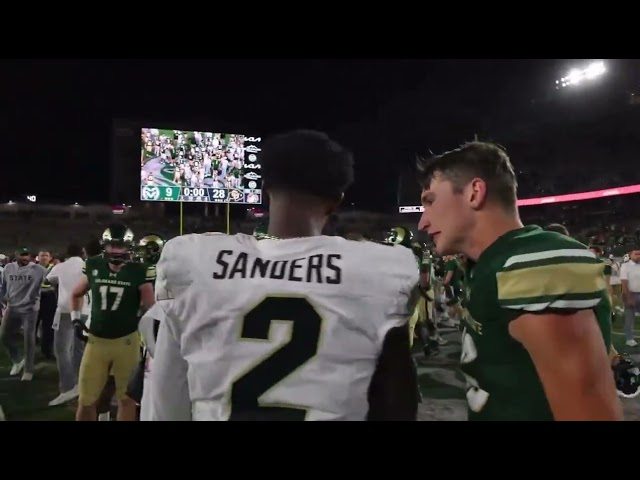 Colorado QB Shedeur Sanders refuses to shake the hand of Colorado State QB Brayden Fowler-Nicolosi