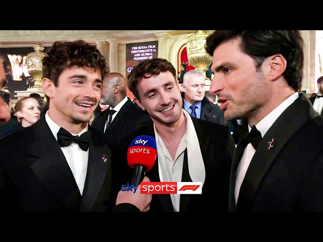 Paul Mescal crashes Charles Leclerc, Carlos Sainz interview at Gladiator II premiere 🤣