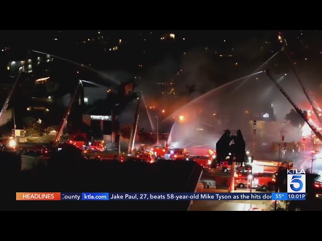 Hollywood strip mall burns down, nearby restaurants sustain major damage