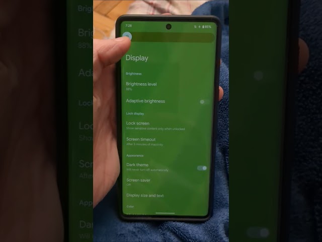 Google Pixel 7 Pro - Defective AMOLED Screen (Green Tint at Low Brightness)