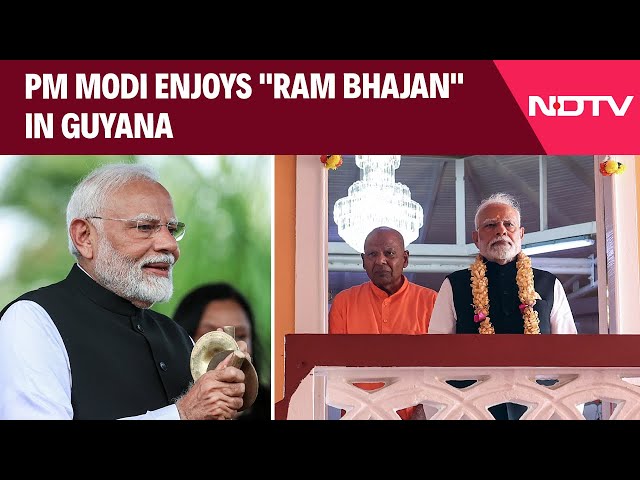 PM Modi News | PM Modi Enjoys "Ram Bhajan" In Guyana