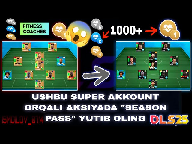 DLS24 FULL FITNESS ACCOUT🔥🔥 DLS AKSIYA 🤯🤯 RONALDO 98, MARSELO, MESSI, NEYMAR, BALE, POGBA, MANE..