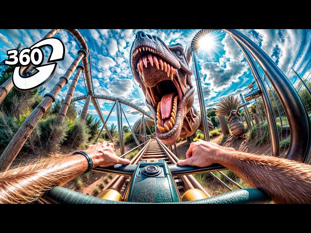 360° VR VIDEO Roller Coaster 🐾 Dinosaurs Jurassic World