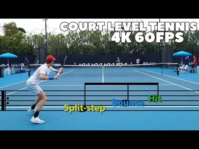 Jannik Sinner Rhythm Audio Cues 🔊💃🏻 for better Timing | Split-Step, Bounce & Hit cues at Court Level