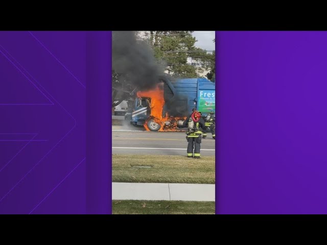 Road temporarily closed due to garbage truck fire in Boise