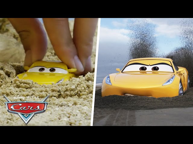 Fireball Beach Scene | SIDE BY SIDE VIDEO | Pixar Cars