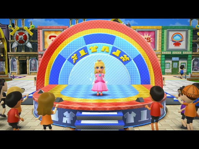 Wii Party U - Mii Fashion Plaza - Peach Vs Daisy Vs Rosalina Vs Pauline