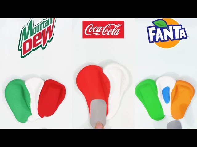 Different drinks logos colour mixing (Part 21) #satisfying  #asmr  #slime