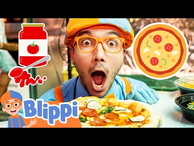 Blippi Makes a Yummy Pizza! Educational Videos for Kids