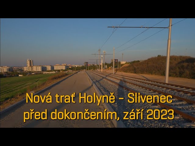 Nová tramvajová trať Holyně - Slivenec před dokončením, 27.9.2023