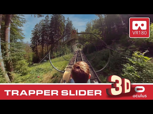 TRAPPER SLIDER 3D Fort Fun VR Roller Coaster VR180 3D Mountain Alpine Coaster