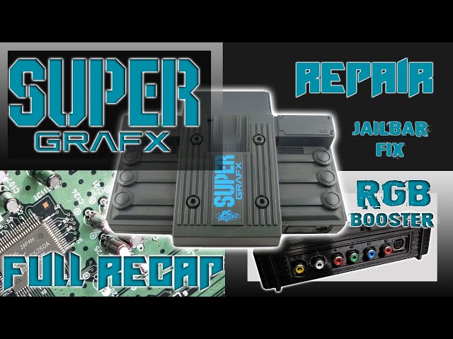 SuperGrafx Repair | Recap | Jailbar Fix | RGB Booster | Restoration | NEC PC Engine Turbo capacitors