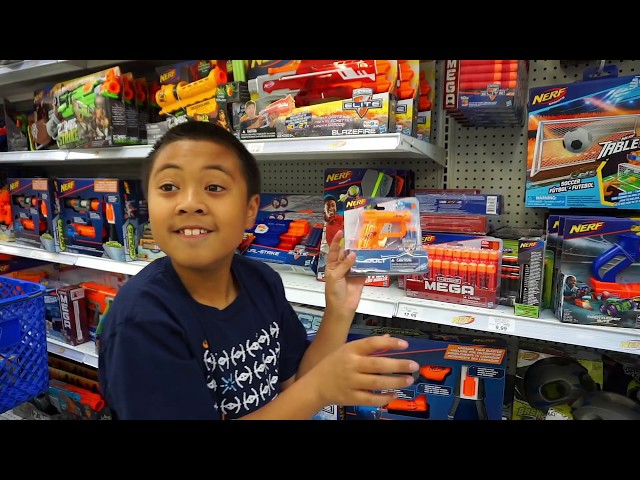 TOYS"R"US Shopping For NERF Guns | Jason Buys 11 Nerf Pistols To Expand His Arsenal