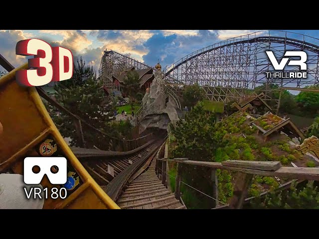 Wodan 3D POV - wild and bumpy VR Epic Roller Coaster Ride in 3D VR180 at Europa Park Germany