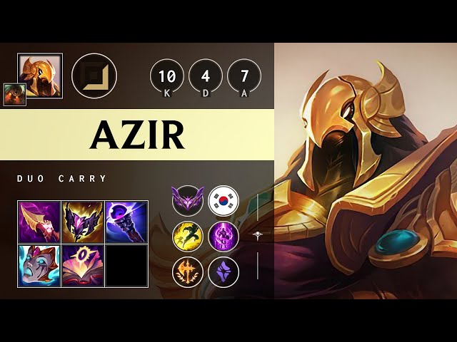 Azir Carry vs Ashe: Dominating - KR Master Patch 14.22