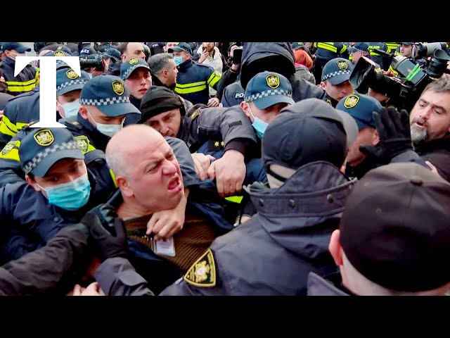 Georgia police in violent clash with protesters in Tbilisi