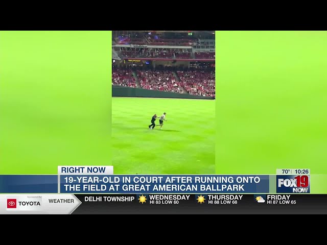 Reds fans runs onto field, does backflip before being Tased