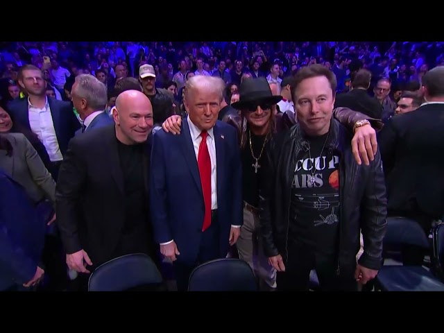 Donald Trump embraces Joe Rogan at UFC 309 Walkout