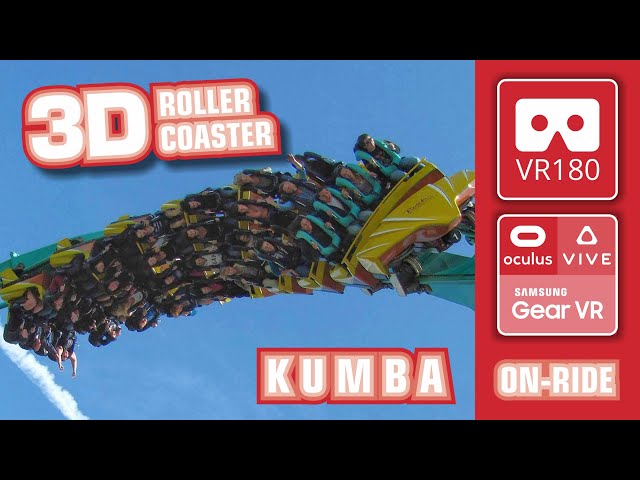 Kumba VR Roller Coaster VR180 3D | VR onride POV | Busch Gardens Tampa montaña rusa VR360 front seat