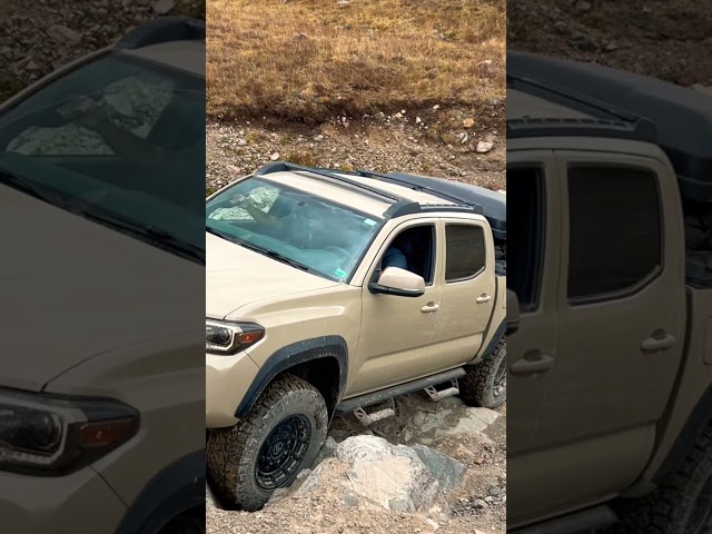 Climbing mountain tops 🏔️ in a Tacoma #overlanding #overland #overlander #jku #jeep #tacoma #toyota