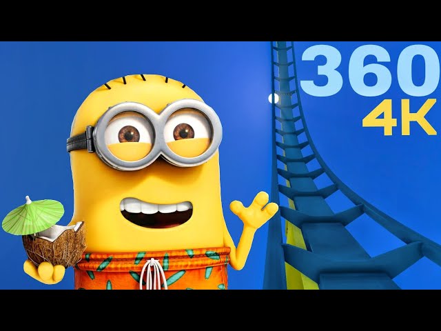 🟨 MINIONS VR 360 Despicable Me ROLLER COASTER experience Virtual Reality 4K ride 미니언 슈파배드 ミニオン