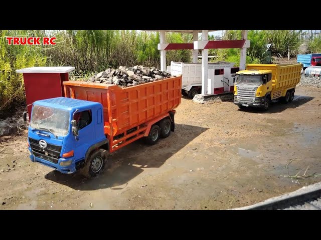 Rc Handmade Scania Truk Tronton Oleng Hino 500, Isuzu Giga Muat berat Dump Truk Fuso 220ps Rem Blong