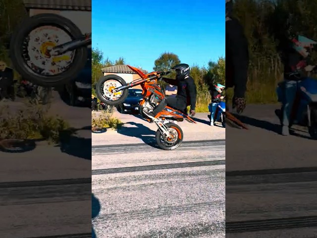 Crazy ONE Hand Pullup Wheelie on a CLOSED course!