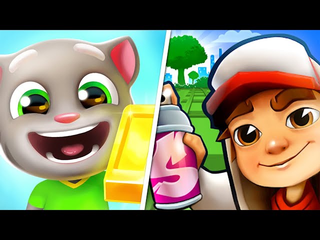 Talking Tom Gold Run | Subway Surfers - App Gameplay Android,iOS