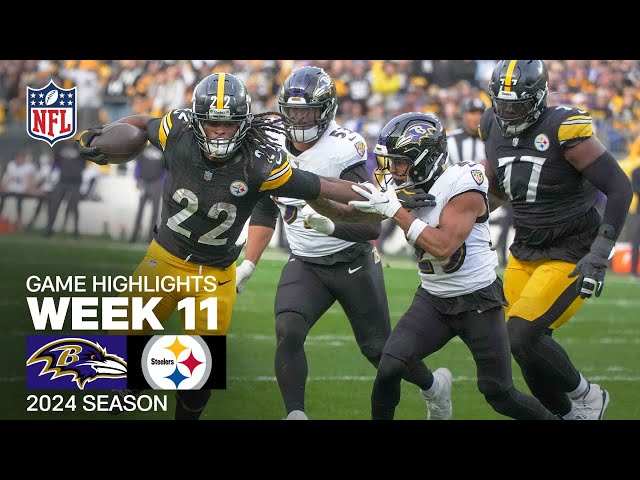 Baltimore Ravens vs. Pittsburgh Steelers | 2024 Week 11 Game Highlights