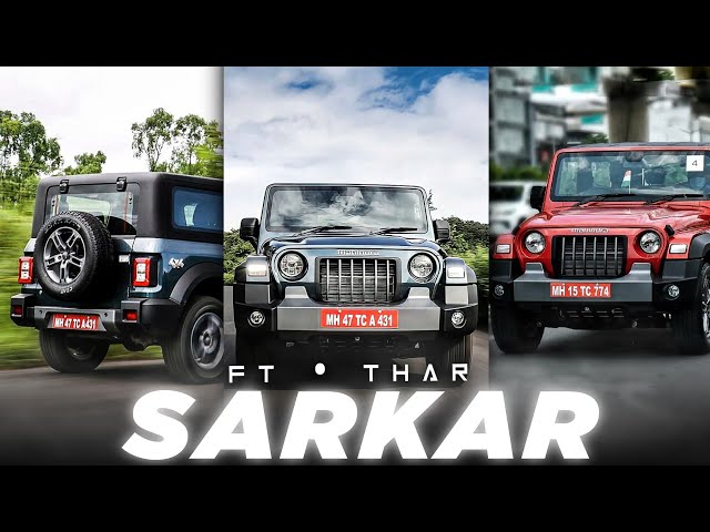 SARKAR FT. THAR EDIT 🔥 || Mahindra Thar WhatsApp Status || Thar Status || Sarkar Song Status