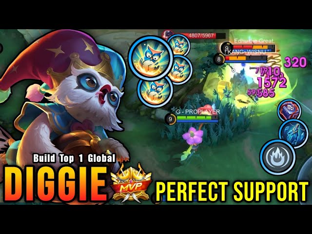 Super Annoying!! Perfect Support Diggie MVP Plays!! - Build Top 1 Global Diggie ~ MLBB