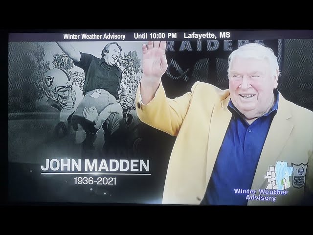 Sunday Night Football Green Bay tribute to John Madden -a 37-10 Packers win over the Vikings. 1/2/22