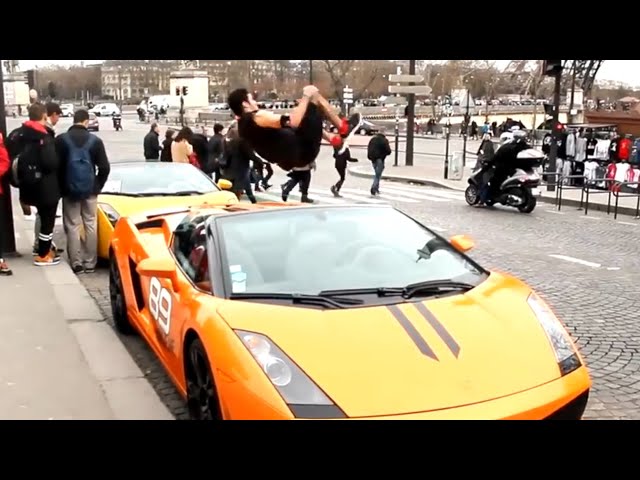 Man Jumps Over Lamborghini | Extreme Freerunning