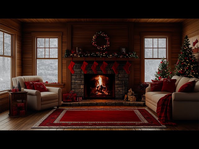 Warm Fire, Snowstorm Outside - Drift into Deep Sleep in a COZY WINTER Cottage