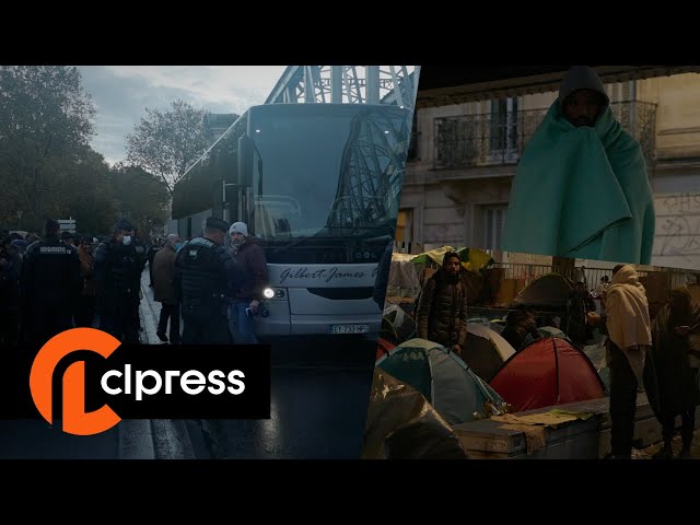 Evacuation of the Barbès / La Chapelle refugee camp [4K]