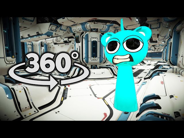 Running away from ncredibox Sprunki - on a space station in 360° VR video (Incredibox Sprunki meme)